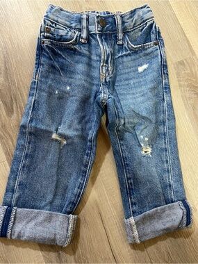 GAP Boys Distressed Blue Slim Straight Jeans
